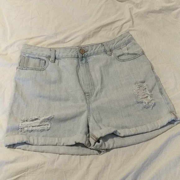 ASOS denim high-rise shorts sz 12 - Picture 1 of 4